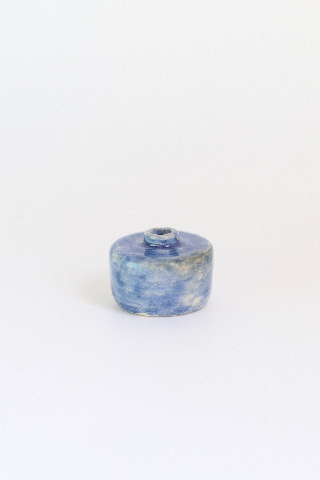 Jarrón azul recto bajito